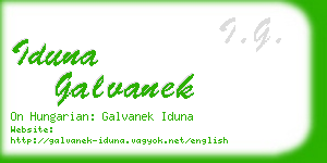 iduna galvanek business card